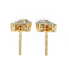 Chic diamond stud earrings with leaf inspired pattern