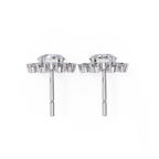 White Gold Sparkly diamond cluster earrings