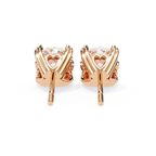 Round diamond halo stud earrings