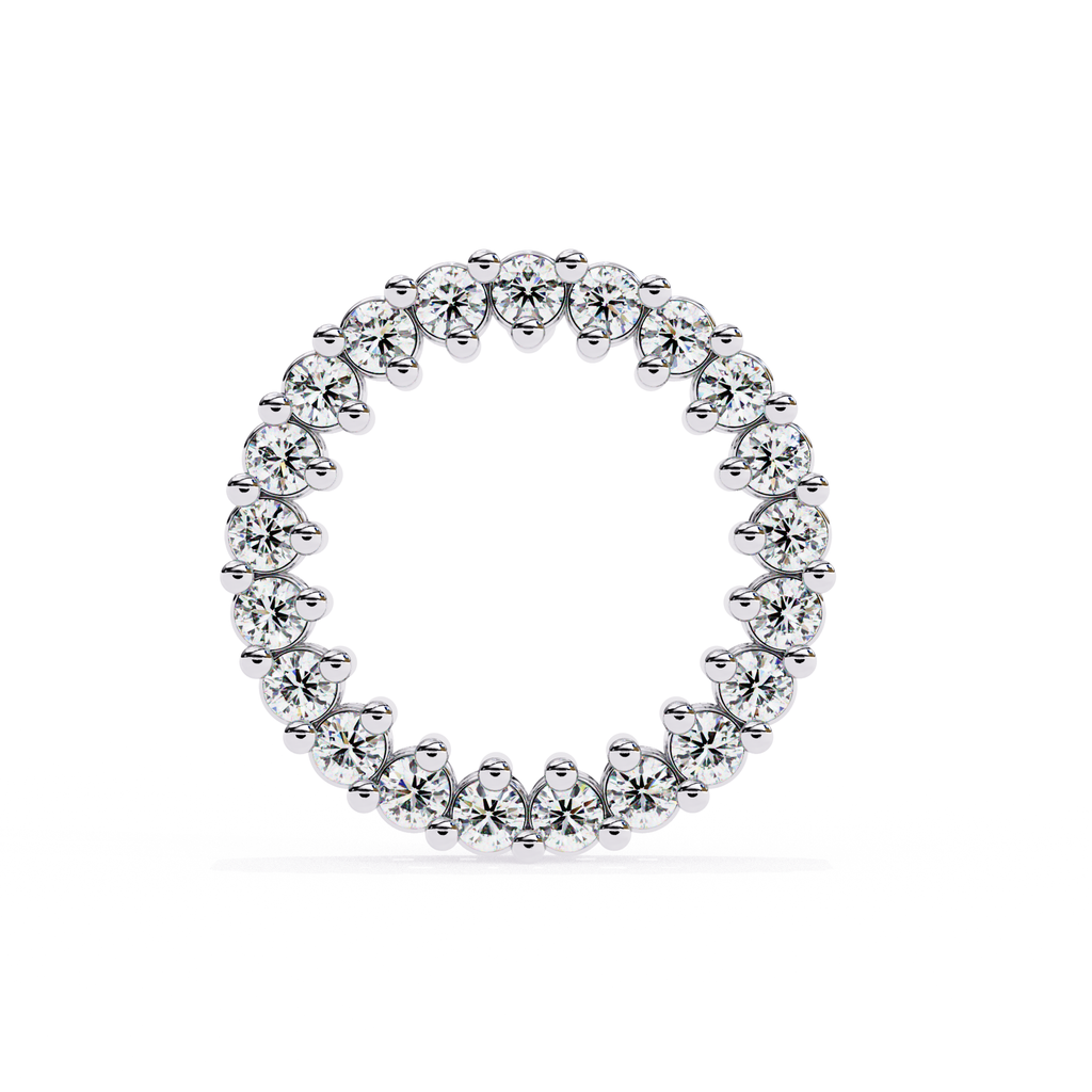 Sparkling round diamond circle stud earrings