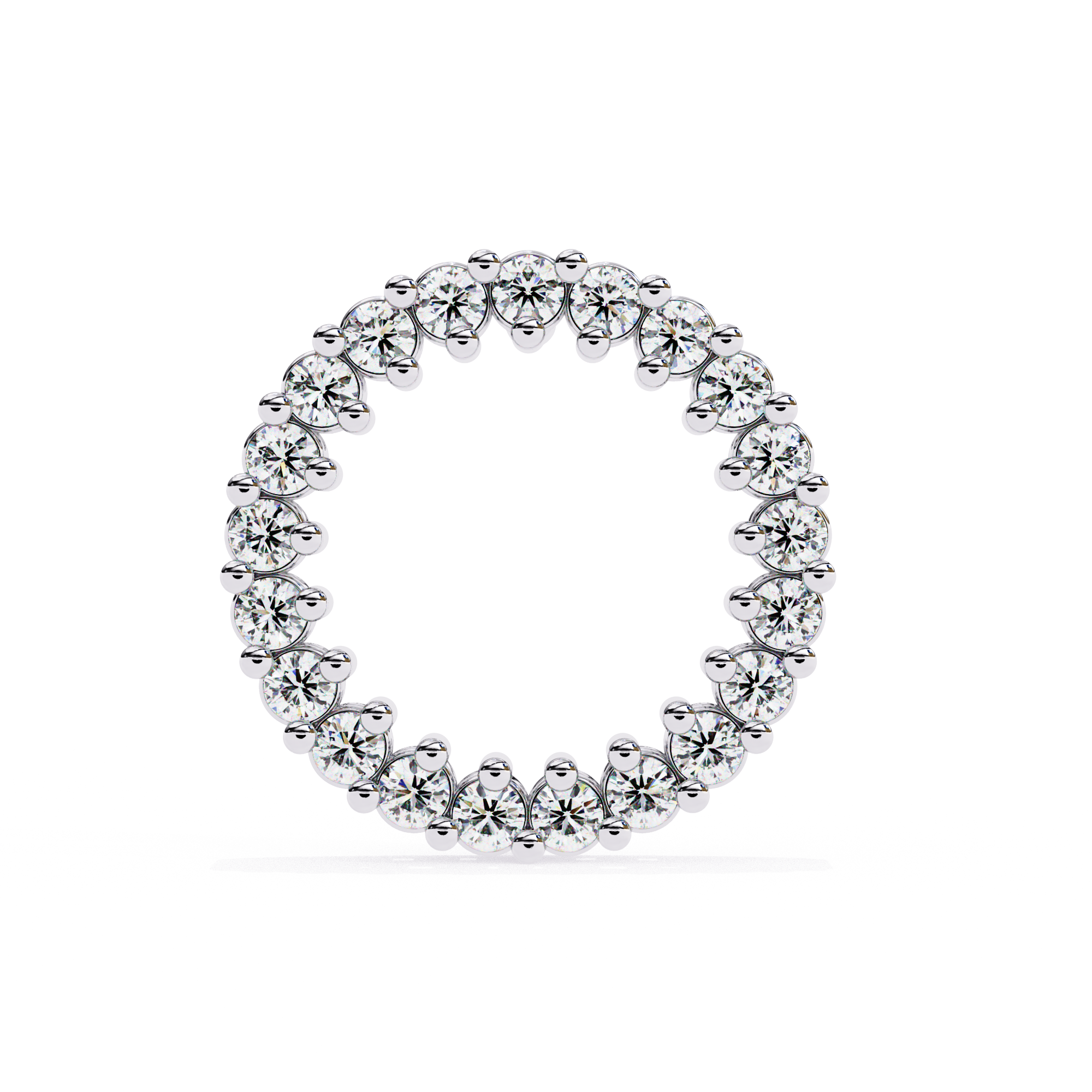 Sparkling round diamond circle stud earrings