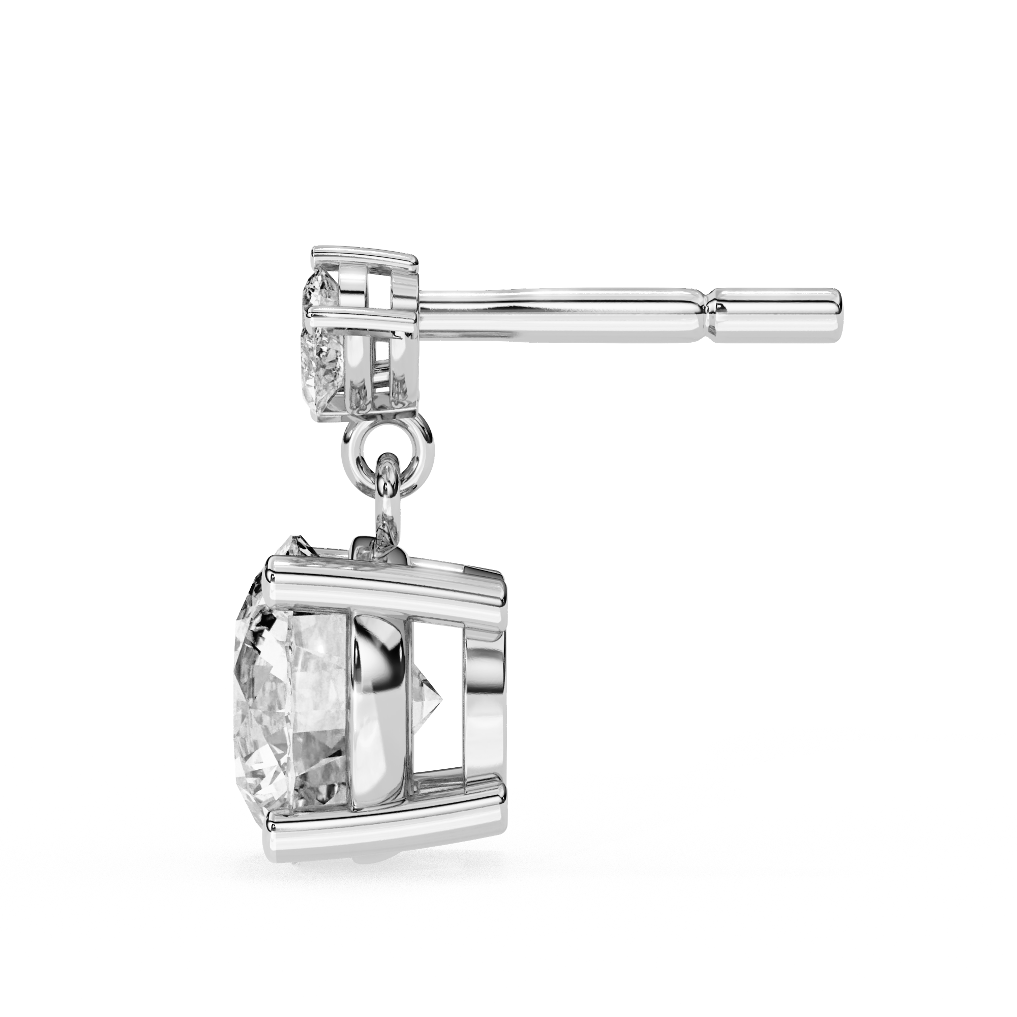 Premium diamond drop earrings lab grown diamonds in White Gold