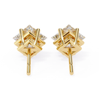 Premium gold princess cut diamond stud earrings