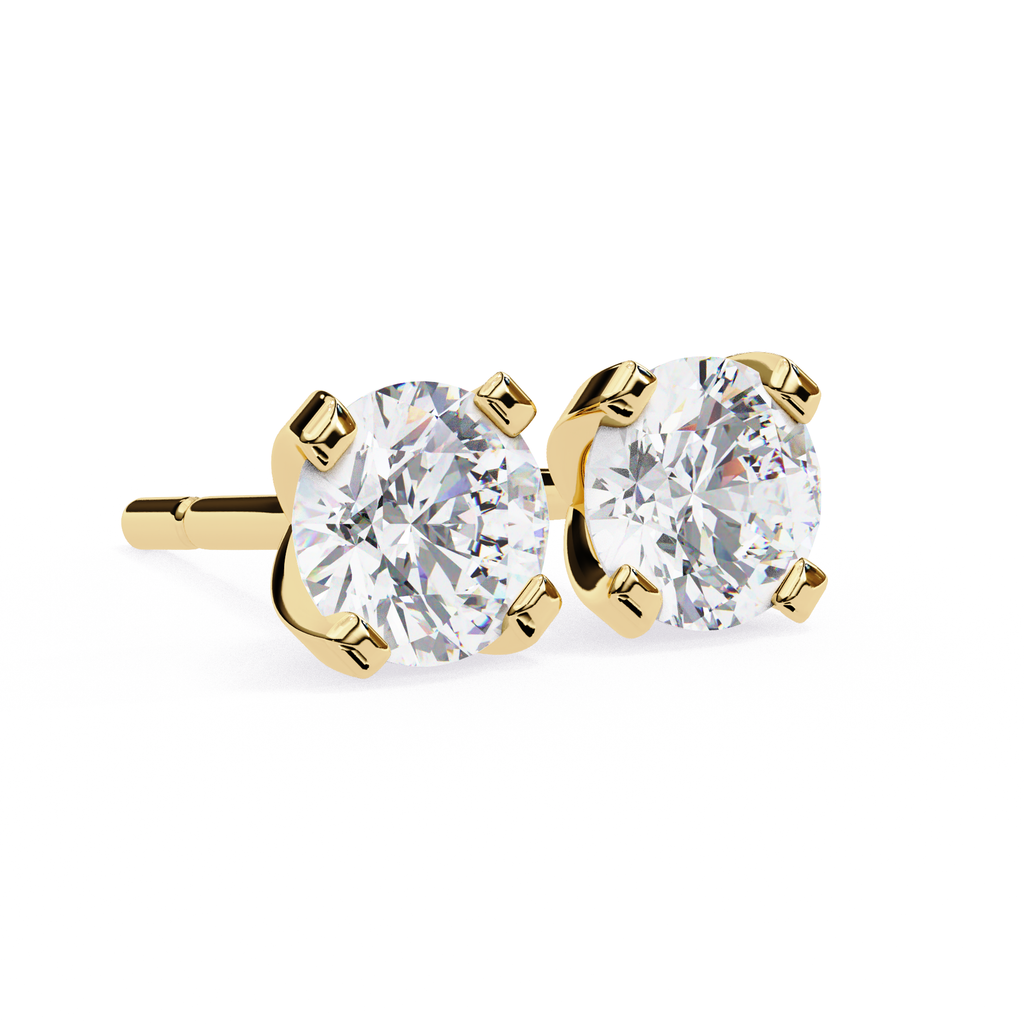 Minimal Round diamond stud earrings everyday wear