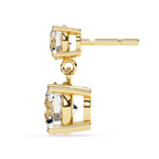 Designer round diamond drop earrings in gold