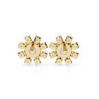 Luxury diamond sunburst stud earrings gold 
