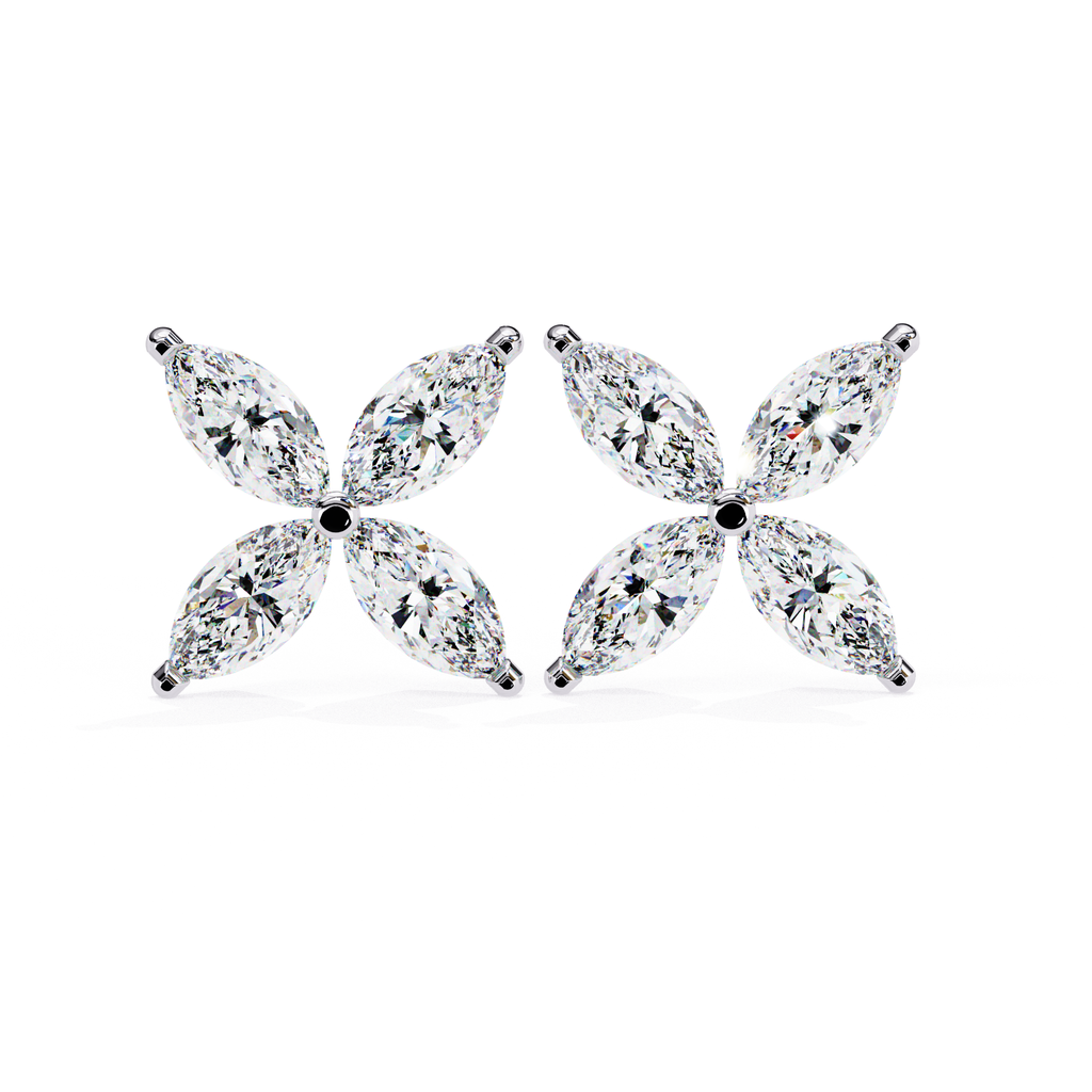 Statement floral diamond earrings