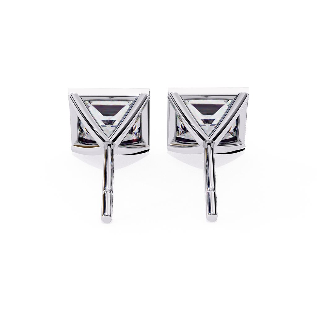 Classic diamond stud earrings princess cut shape