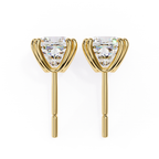 Elegant cushion cut diamond stud earrings