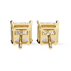 Premium gold princess cut diamond stud earrings