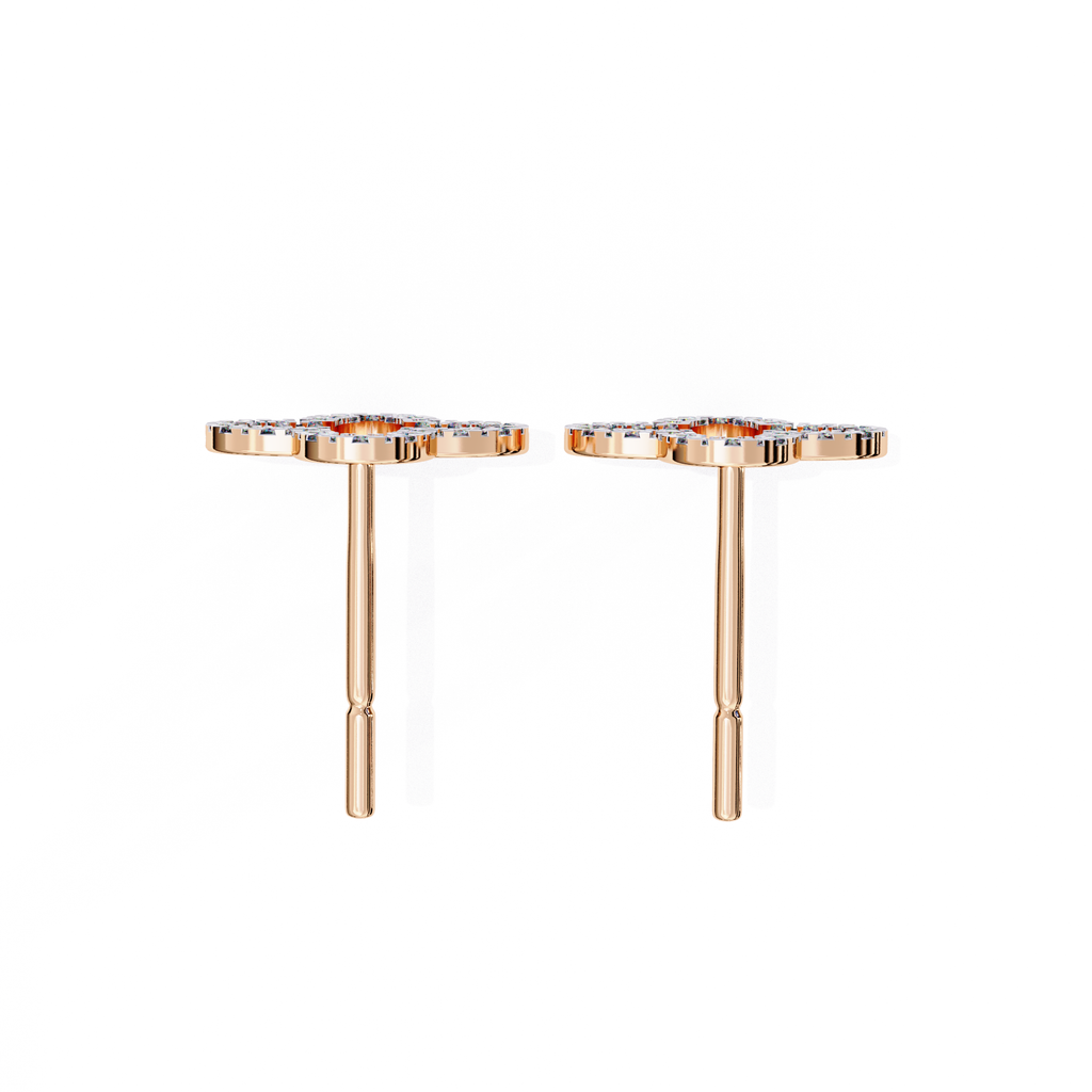 Luxury geometric diamond stud earrings