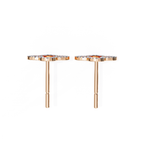Luxury geometric diamond stud earrings