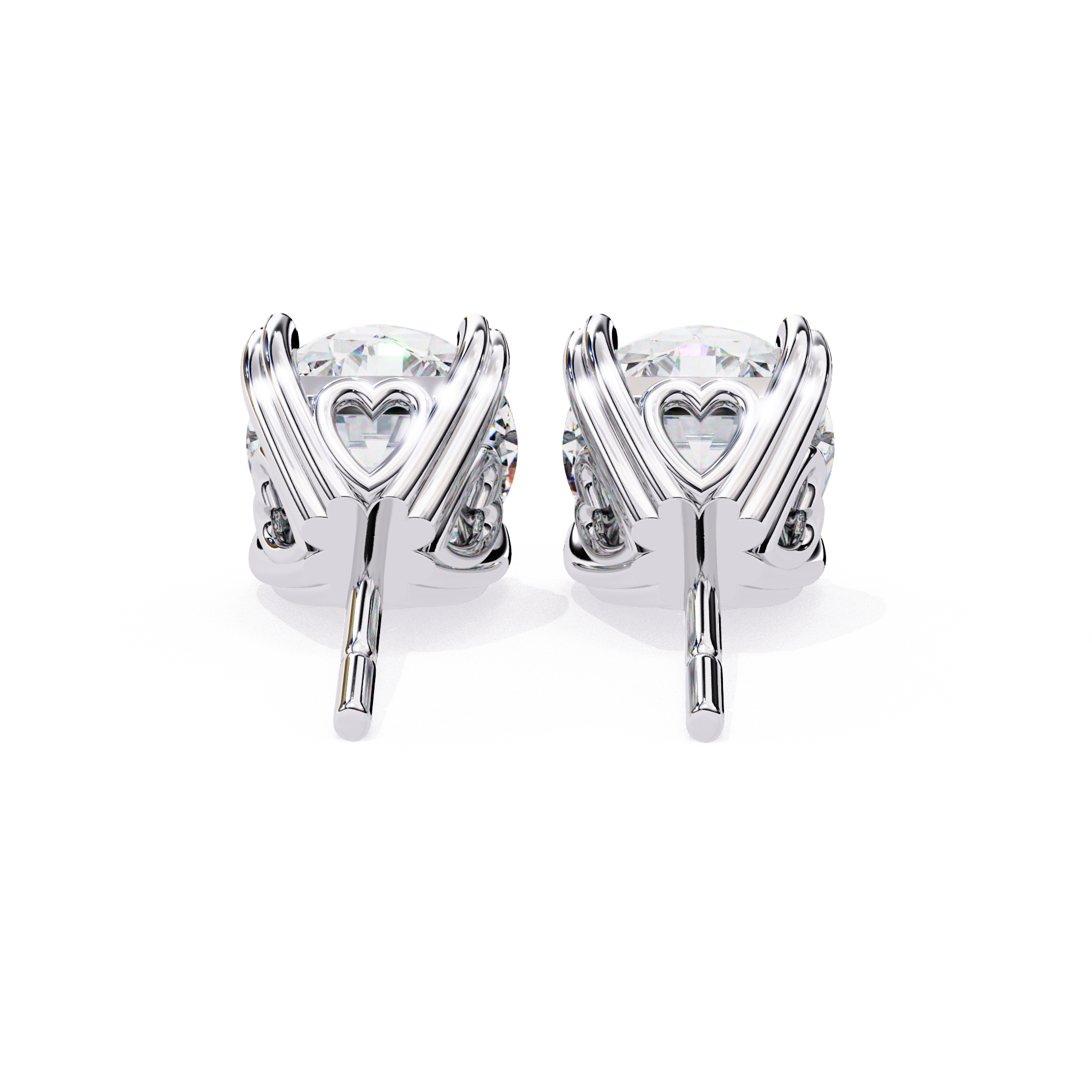 Round diamond halo stud earrings