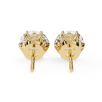 Premium gold Round cut diamond stud earrings