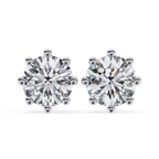 Modern white gold Round halo diamond stud earrings for everyday wear