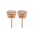 Delicate heart diamond stud earrings