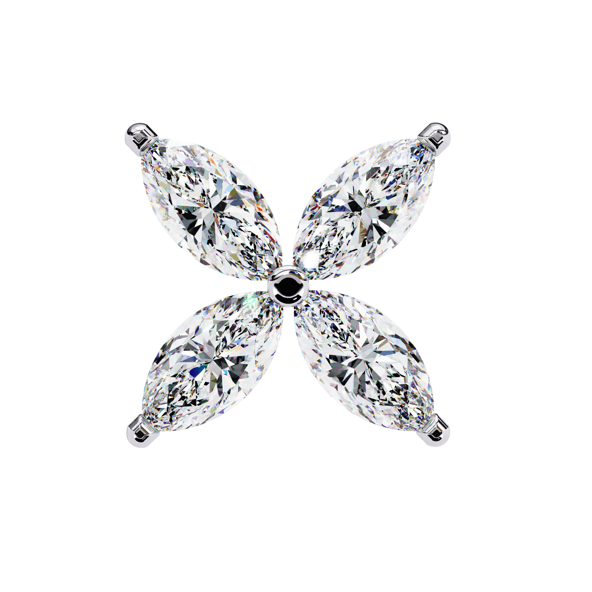 Bridal diamond stud earrings flower inspired design