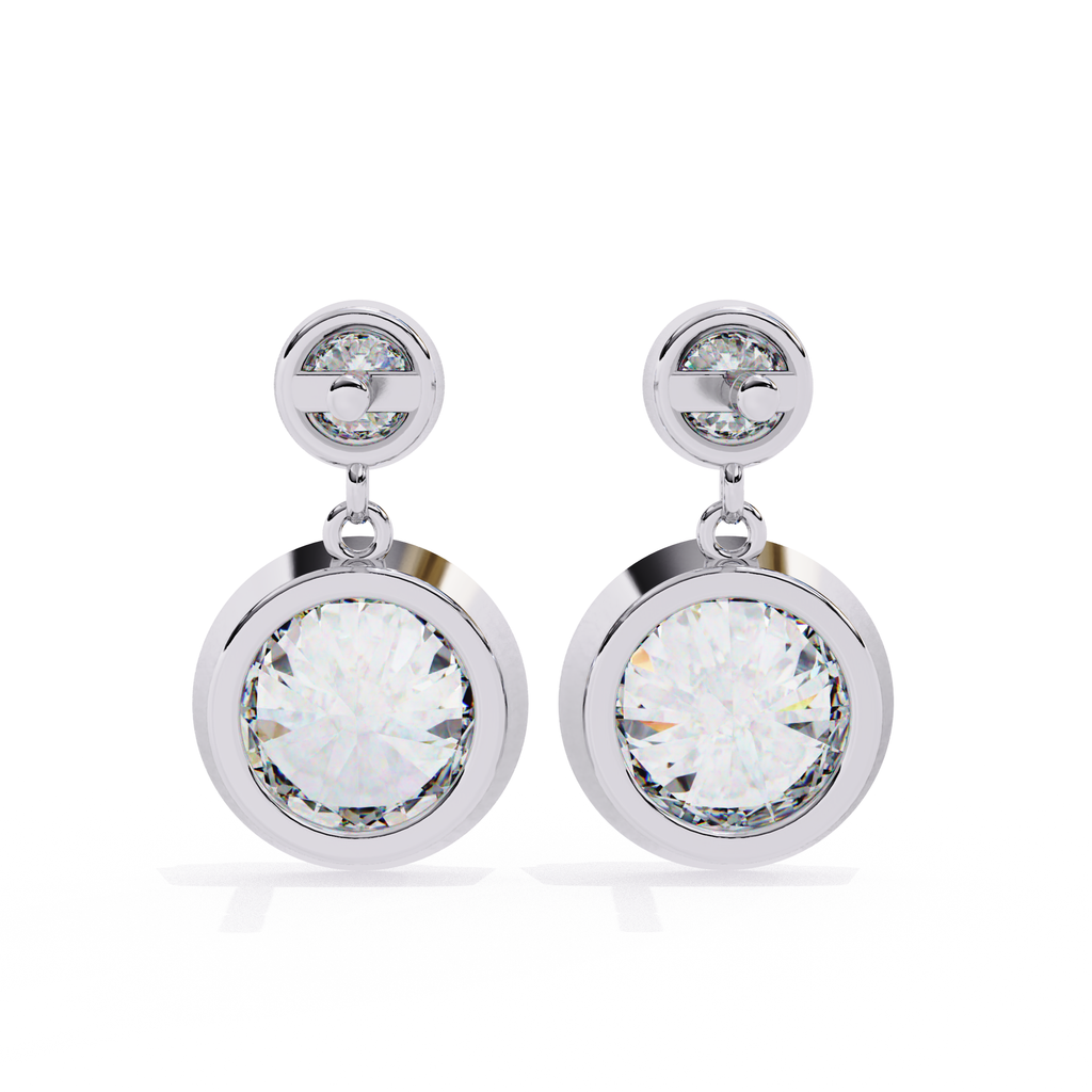 Classic white gold diamond drop earrings