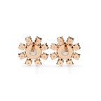 Luxury diamond sunburst stud earrings Rose Gold
