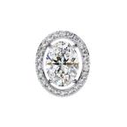 Designer Oval shaped diamond halo stud earrings