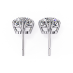 Minimal Round diamond stud earrings everyday wear