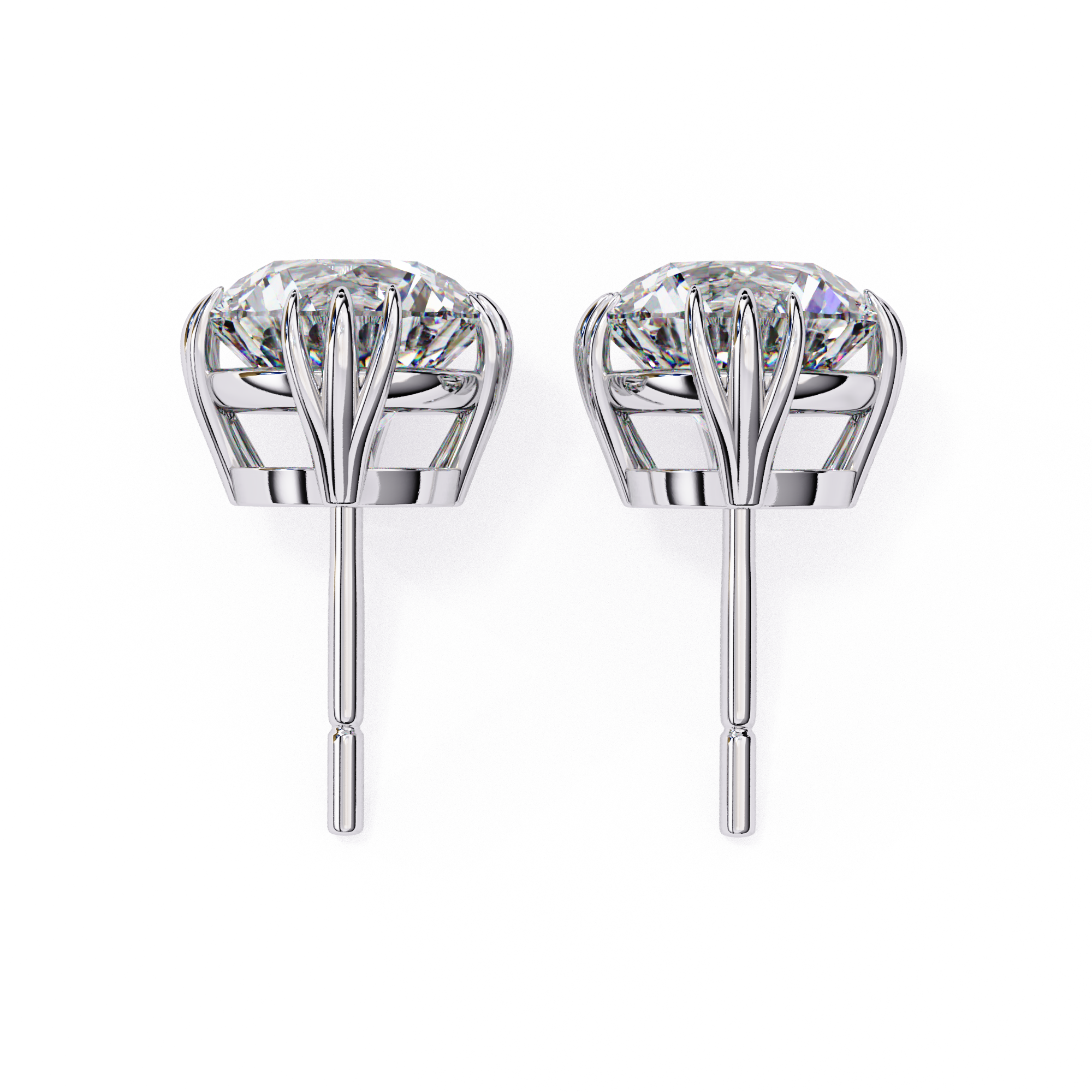 Minimal Round diamond stud earrings everyday wear