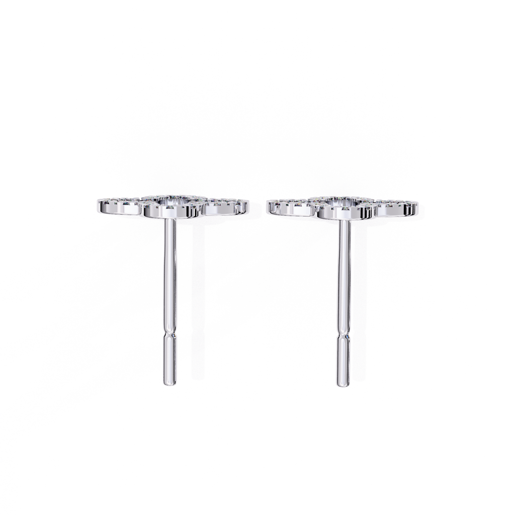 Luxury geometric diamond stud earrings