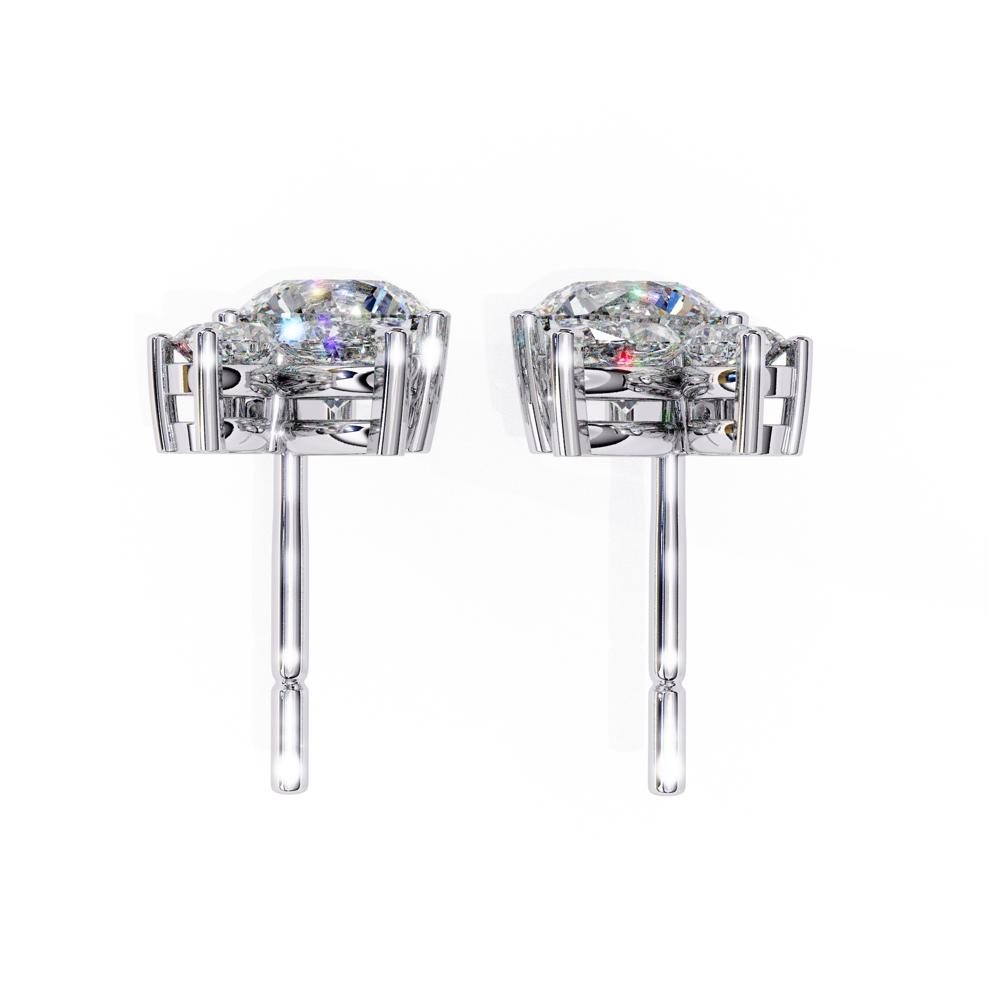 Statement diamond stud earrings with elegant cluster design