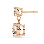 Designer round diamond drop earrings in Rose Gold