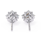 Premium white gold princess cut diamond stud earrings