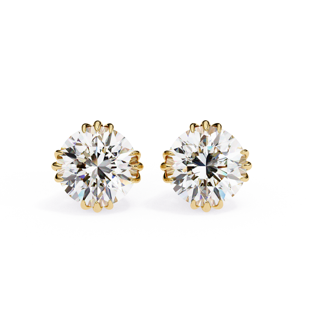 Luxury Round cut diamond stud earrings
