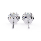Premium white gold Round cut diamond stud earrings