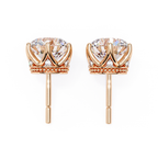 Designer crown style diamond stud earrings for women