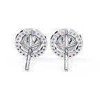Round diamond halo stud earrings