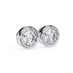 Round bezel diamond stud earrings
