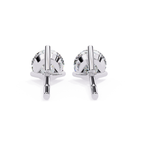 Premium white gold Round cut diamond stud earrings