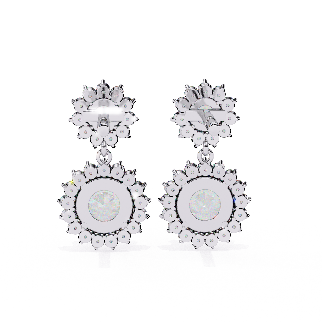 Fancy Diamond drop earring in White Gold