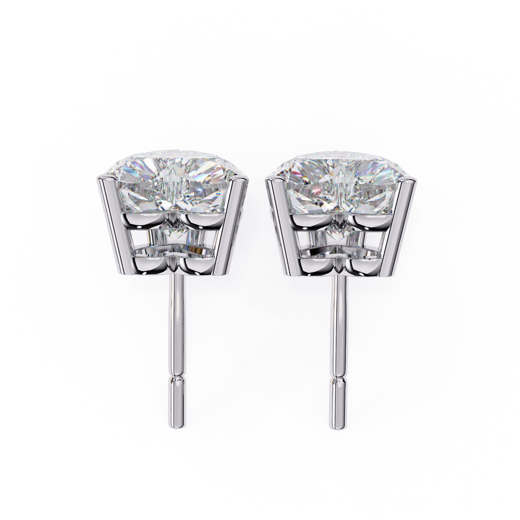 Delicate heart diamond stud earrings