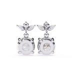 Designer diamond drop earrings with round diamond