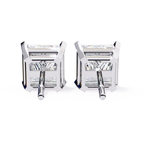 Premium white gold princess cut diamond stud earrings