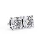 Luxury cushion cut diamond stud earrings