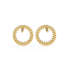 Sparkling round diamond circle stud earrings