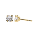 Round cut diamond stud earrings in gold