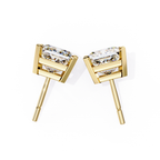 Designer square diamond stud earrings