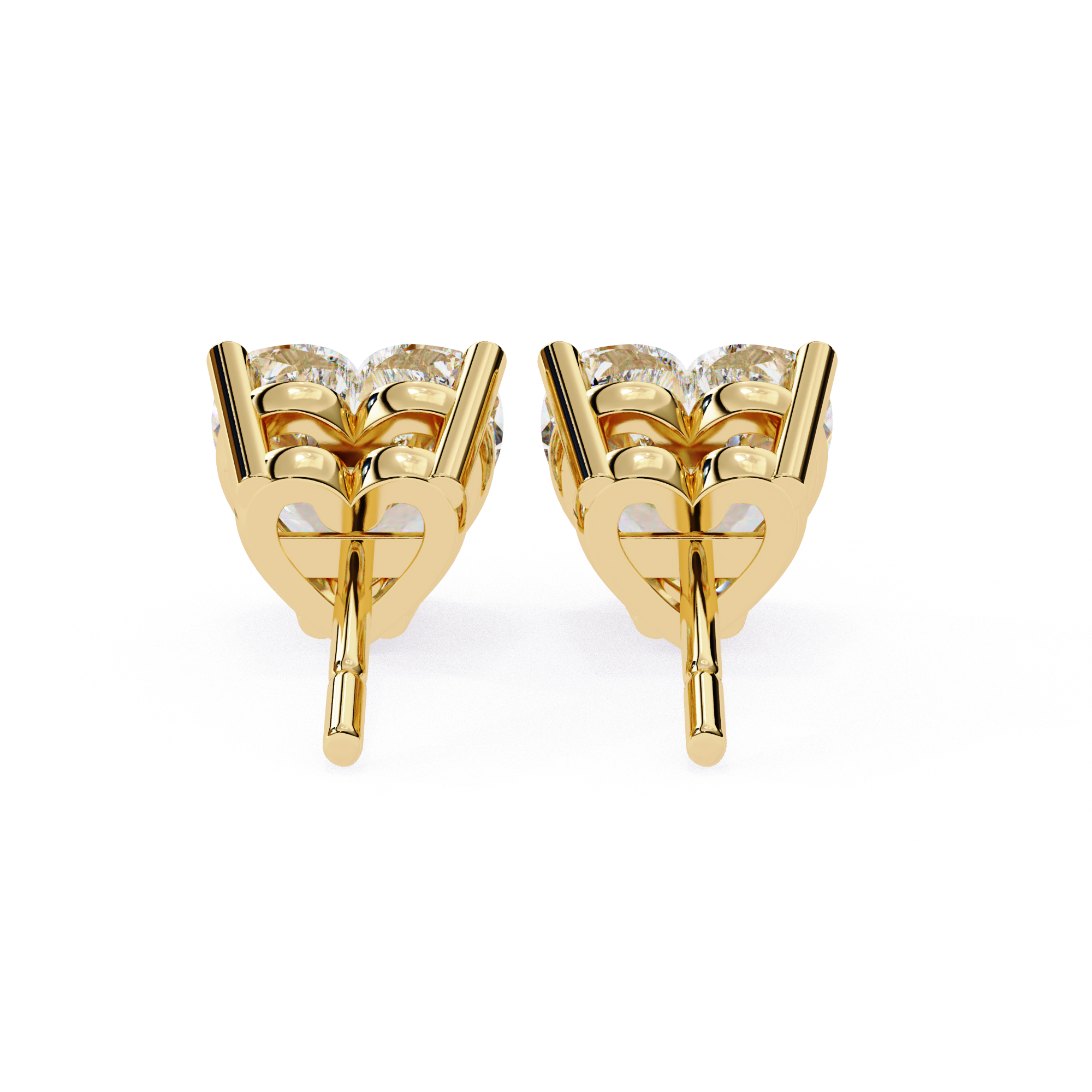 Statement heart cut diamond stud earrings