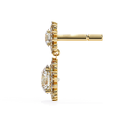 Luxury gold diamond drop earrings