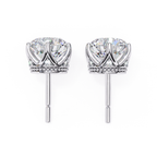 Modern luxury diamond studs with sculpted prong design