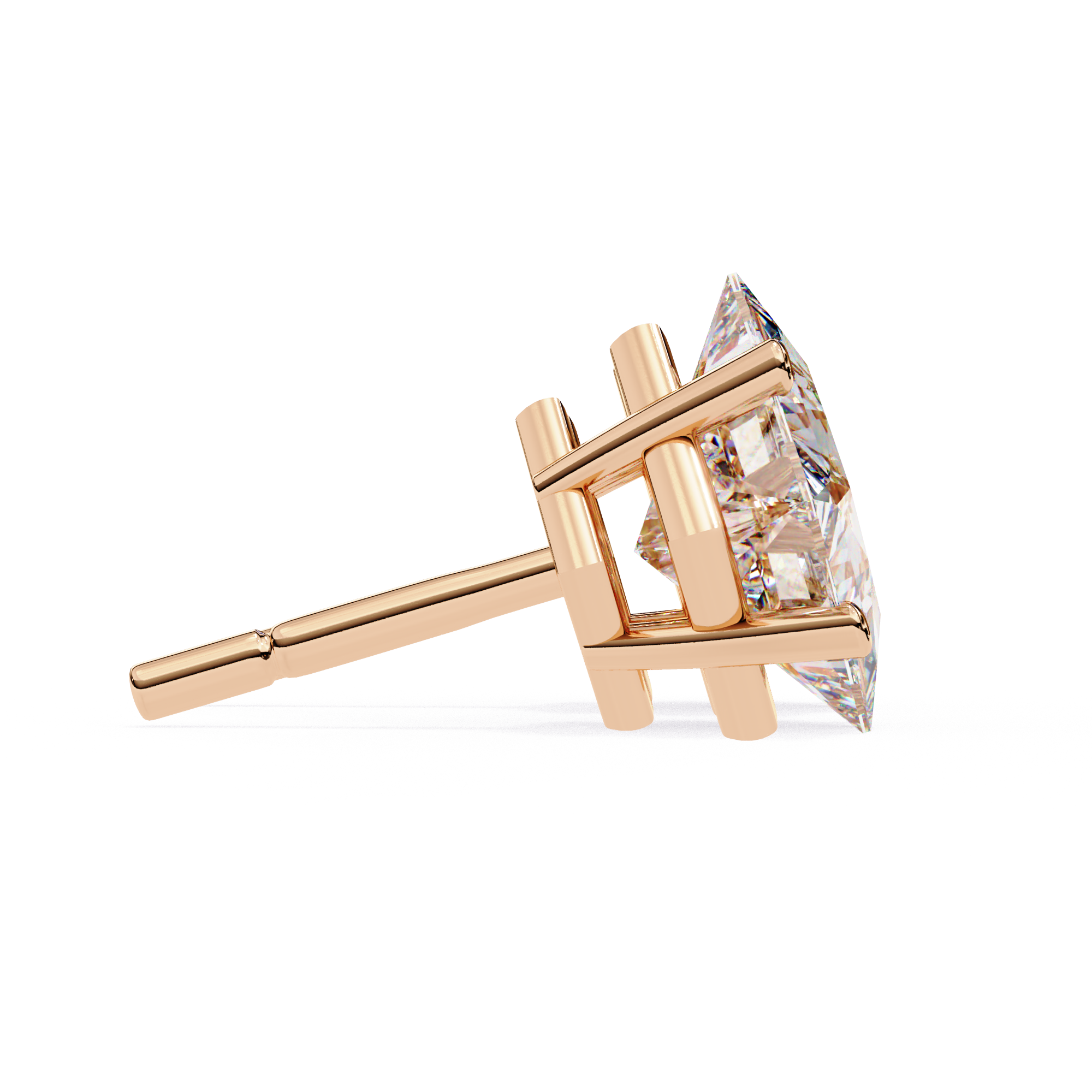 Square diamond stud earrings