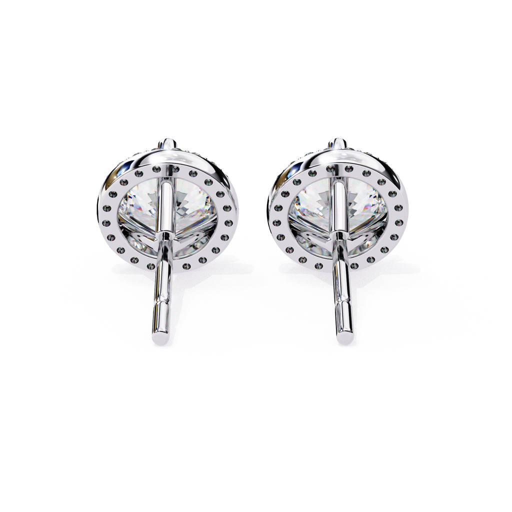 Everyday wear round diamond stud earrings