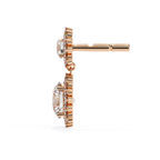 Luxury rose gold diamond drop earrings